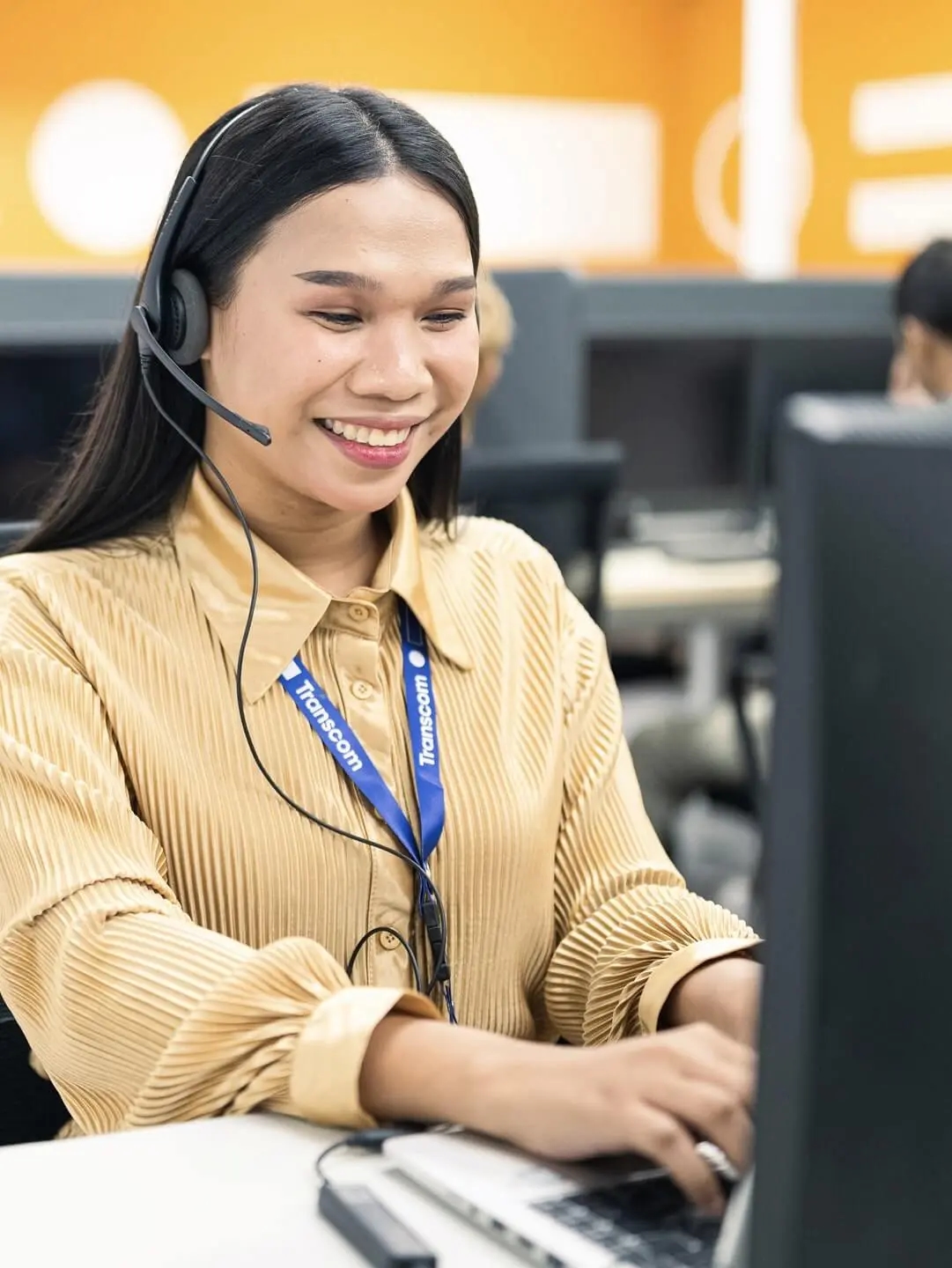 girl wearing headphones