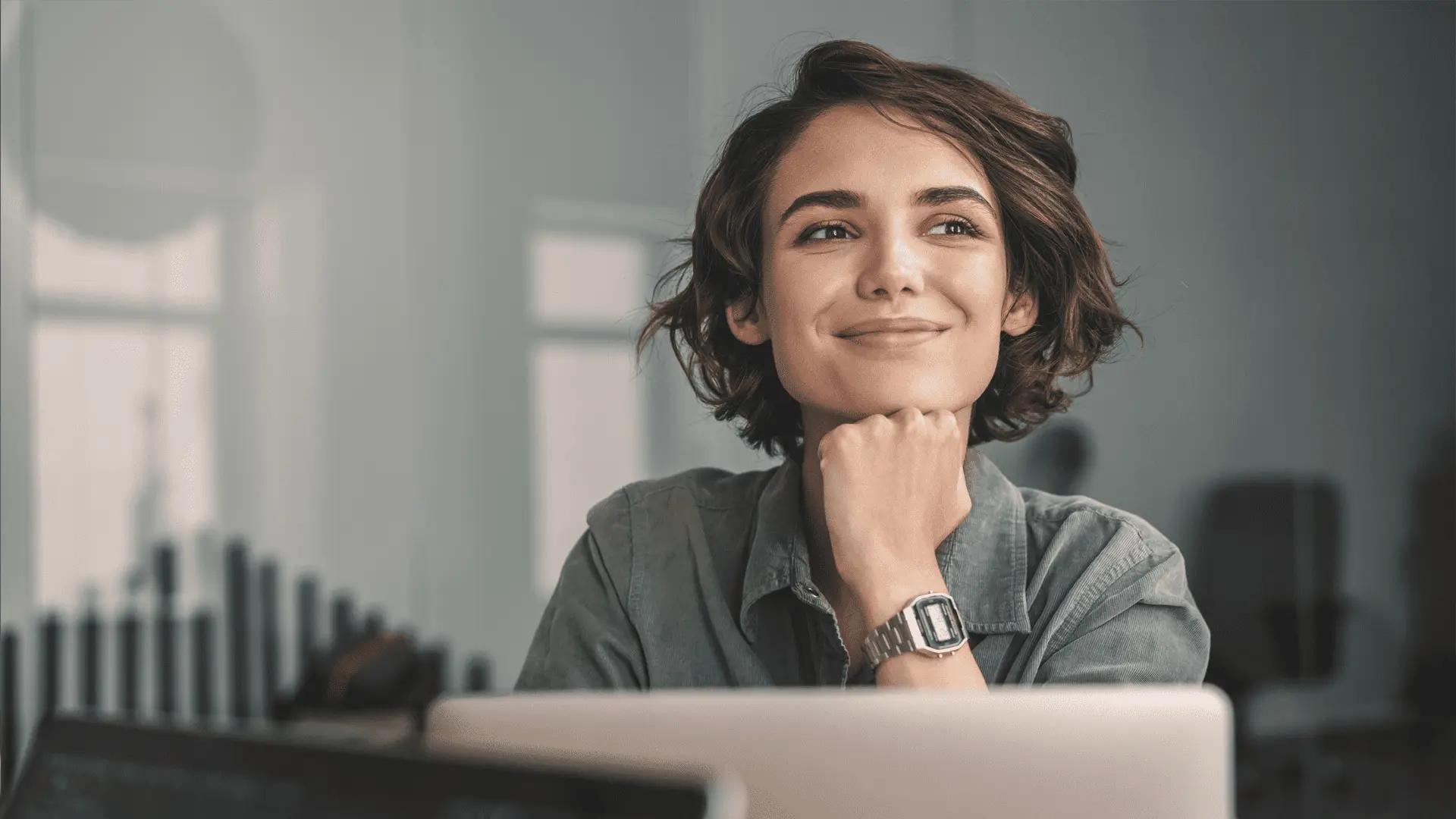 Woman smiling